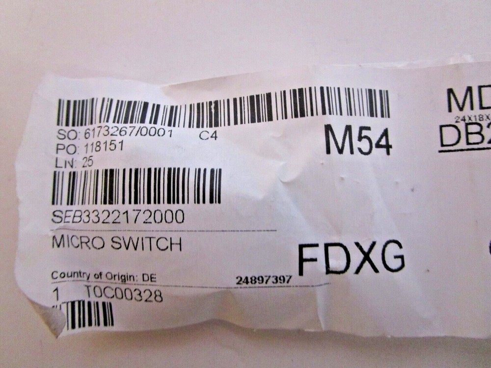 NEW Schaerer 3322172000 MICRO SWITCH