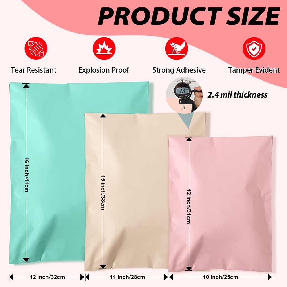 Variety Poly Mailers, 30 Pack Shipping Envelopes, Plastic Packaging Bags, Sel...