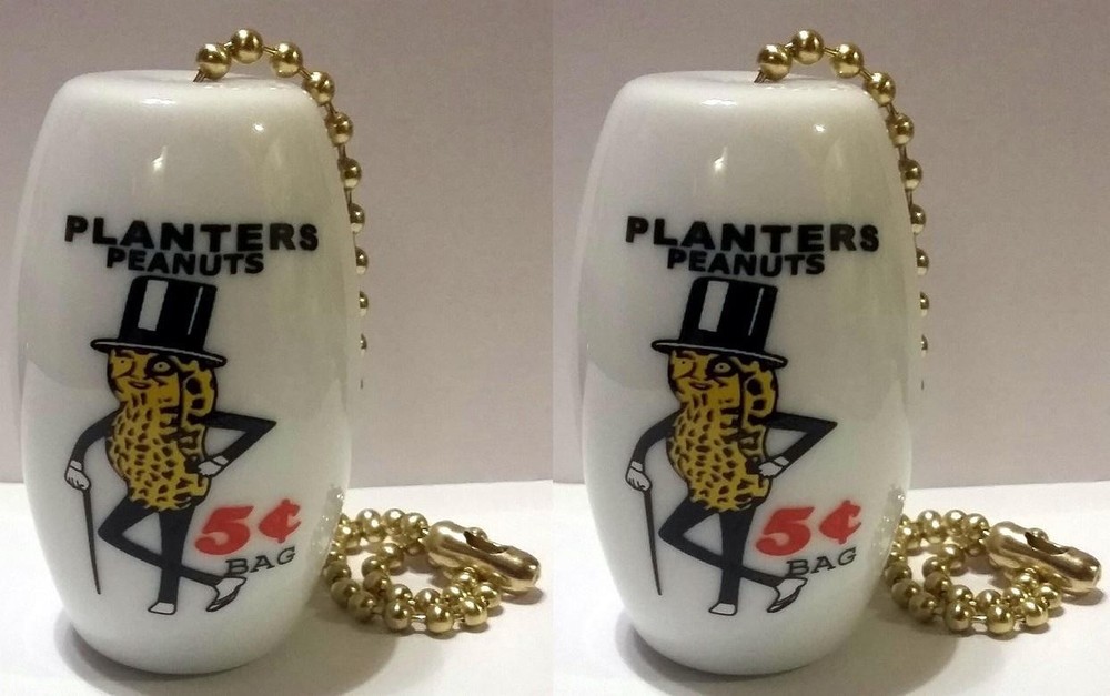 Set of 2 Planters Peanut Ceiling Light / Fan Pulls