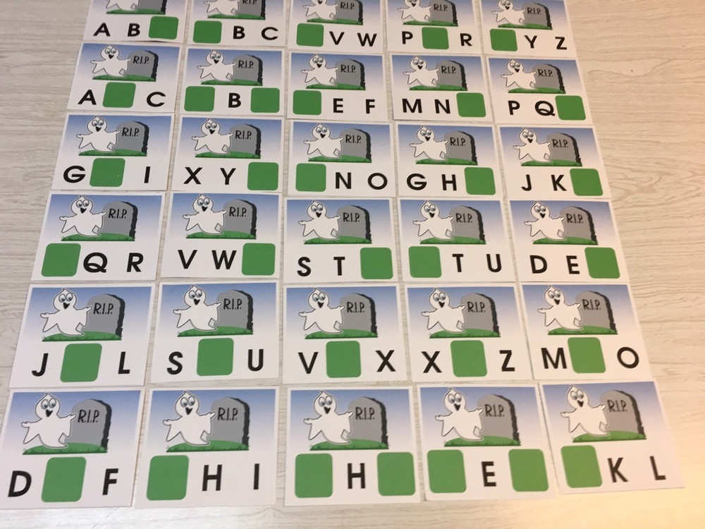 Halloween Ghost - Missing Letters- Dry Erase - Laminated Activity Set - Teaching