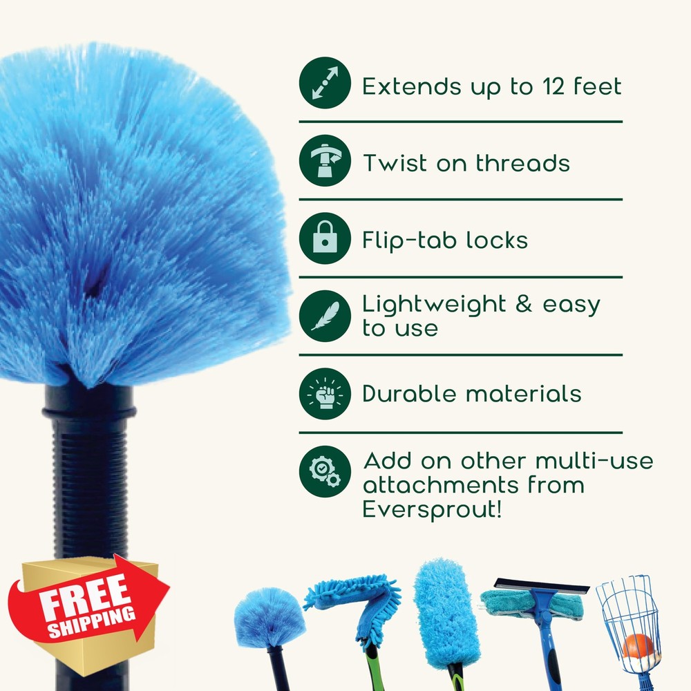 EVERSPROUT 5-12ft Telescoping Duster Cobweb Pole High Ceilings