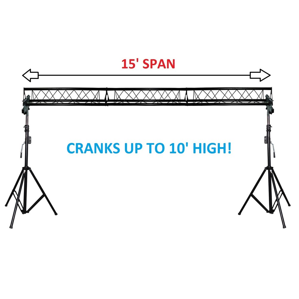 15' Wide Crank Triangular Trussing Mobile DJ Lighting Truss System Triangle