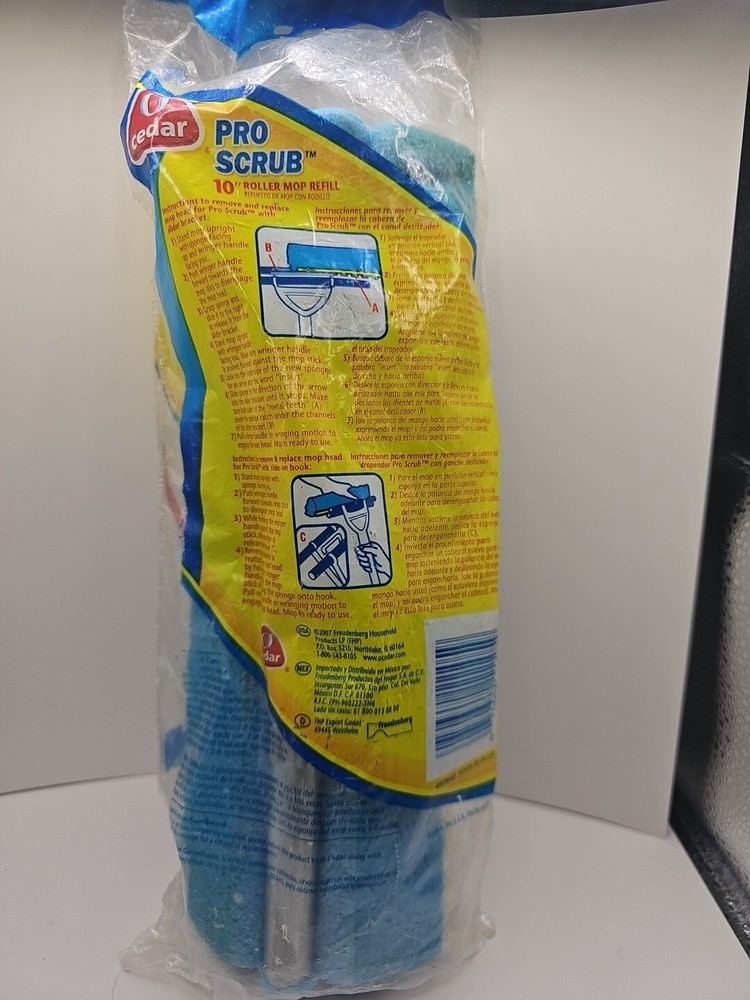 O Cedar Pro Scrub 10” Roller Mop Refill Sponge 2007 SEALED