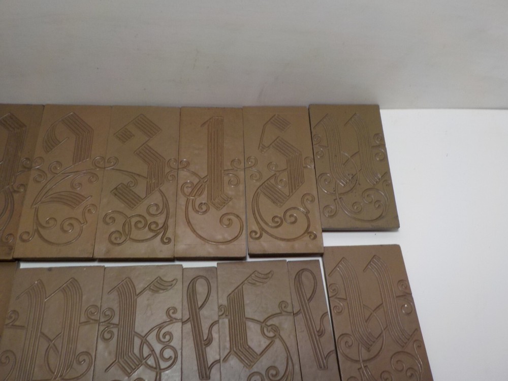 FONT LETTER MONOGRAM SCRIPT NUMBER PLATES FOR ENGRAVER ENGRAVING #1