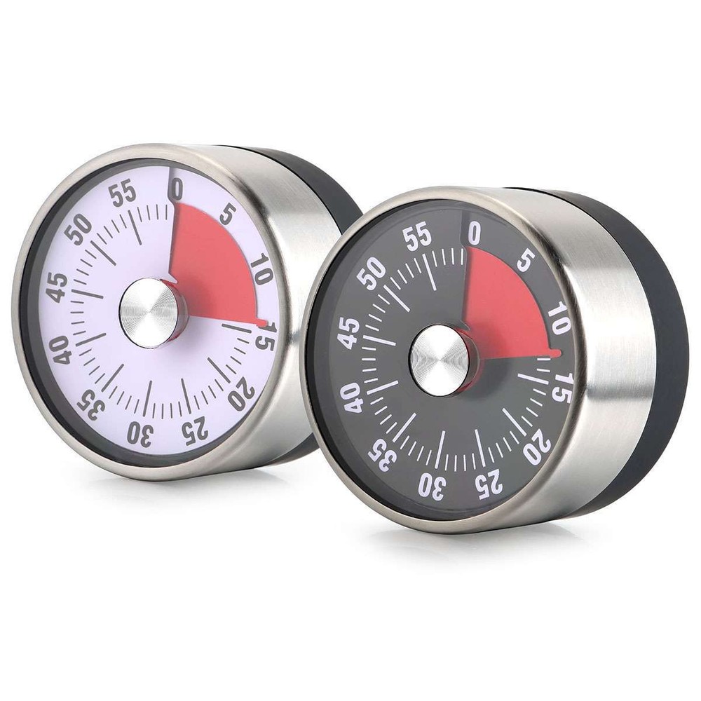 Mechanical Kitchen Timer 60min Countdown Cooking Visual Magnetic Alarm Reminder