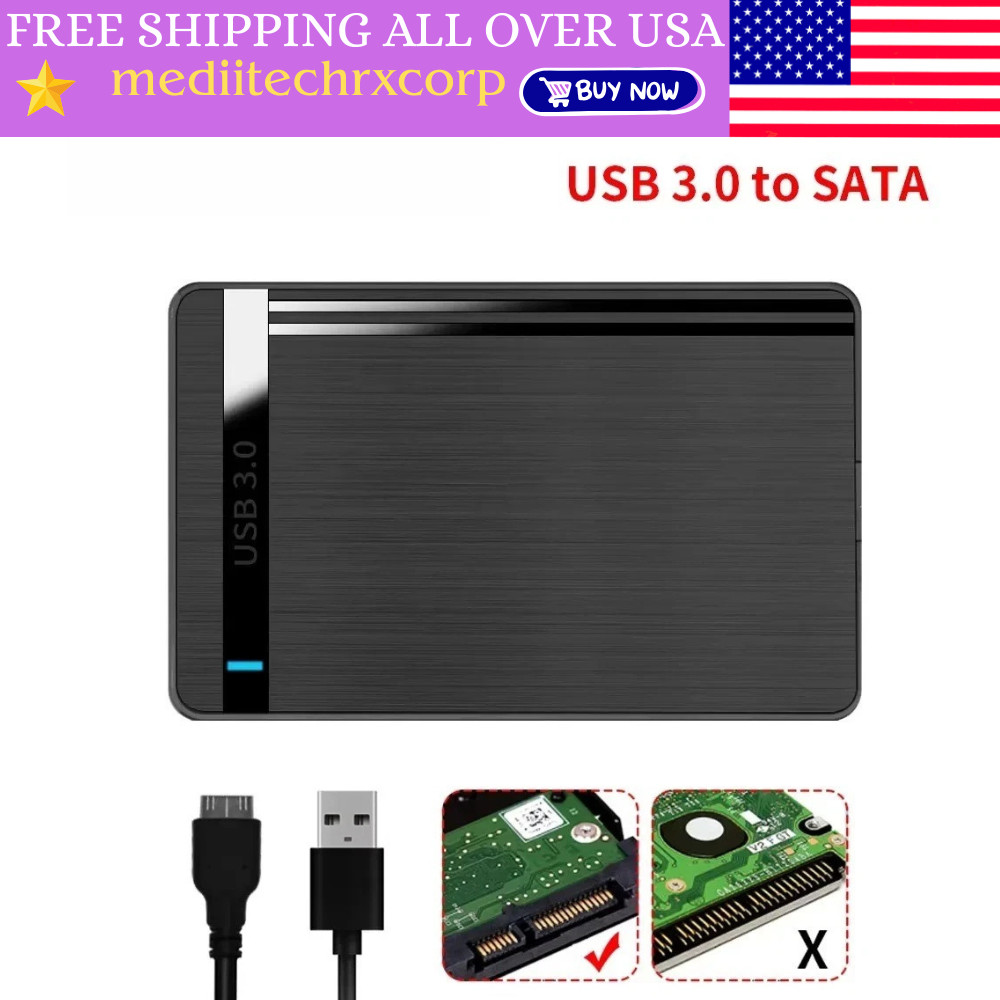 USB 3.0 SATA SSD External Hard Drive Portable Desktop Mobile Hard Disk Case