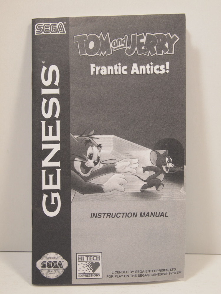 Tom and Jerry Frantic Antics! (SEGA Genesis) Authentic MANUAL ONLY