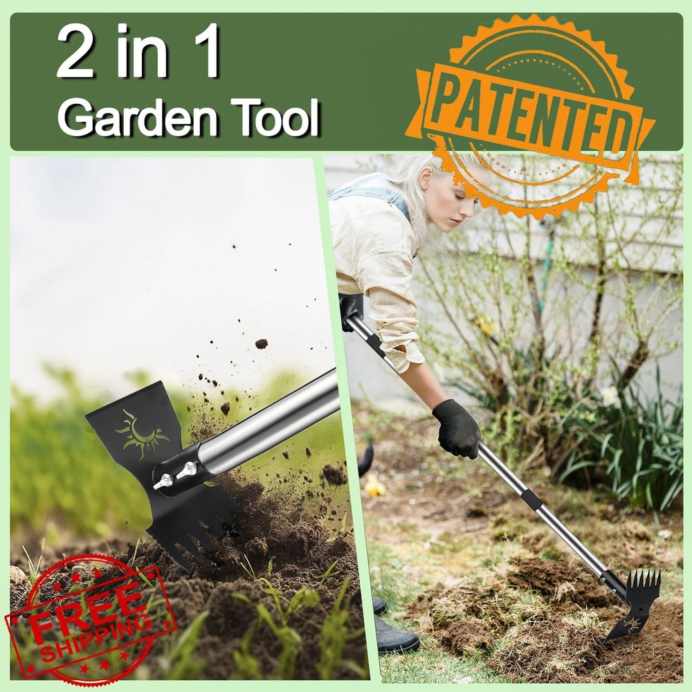 Long Handle Weed Puller Tool, 60in Manual Uprooting Weeder Remover