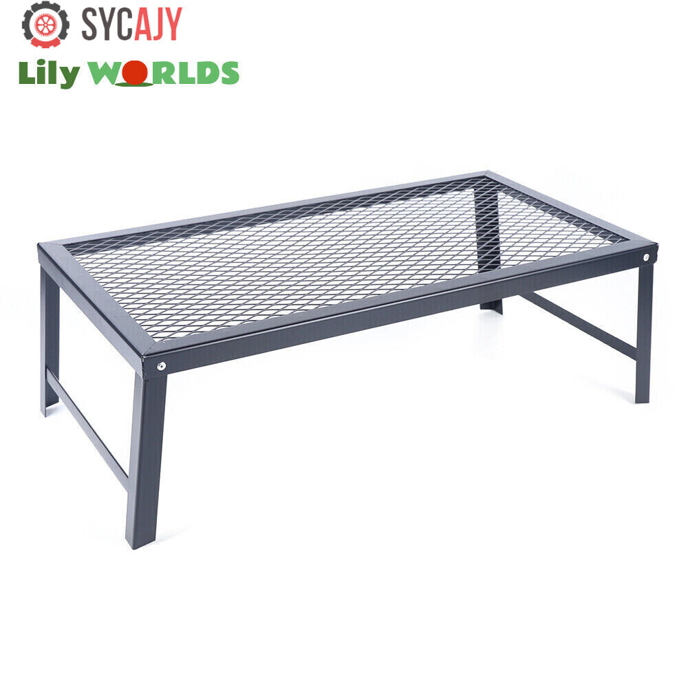 Camping Grill Fire Pit Grate Campfire Cooking Portable Stand Equipment Foldable
