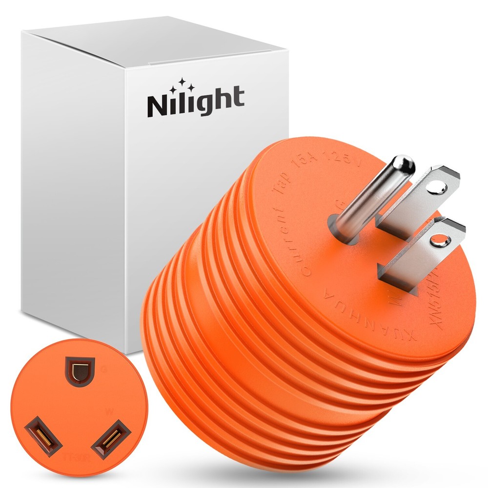 Nilight 15 Amp to 30 Amp RV Power Adapter 110 Volt Heavy Duty RV Plug
