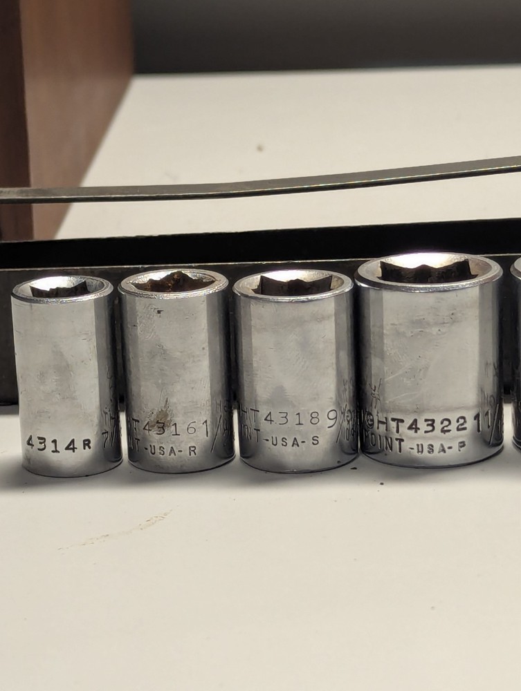 VINTAGE WRIGHT TOOL 1/2” Dr SAE STD 12pc SOCKET SET 8pt SQUARE 7/16 - 1 1/4" USA