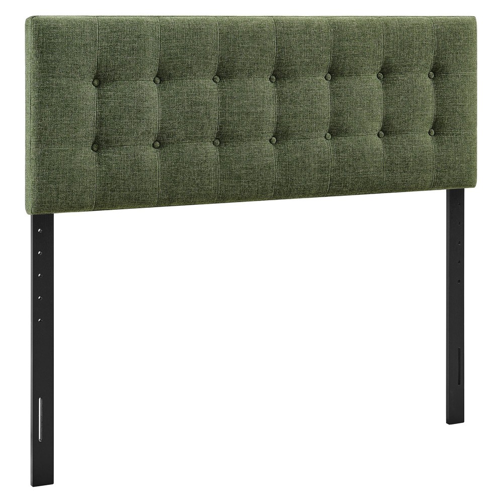 Emily Fabric Upholstered Queen Size Headboard in Foliage