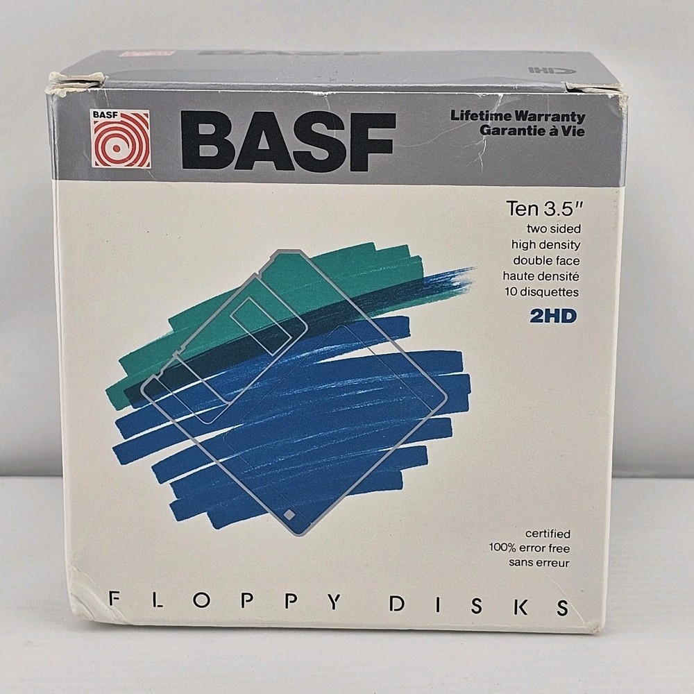 10 5¼ " 5.25 double Faced 2s/HD Floppy Diskettes Basf