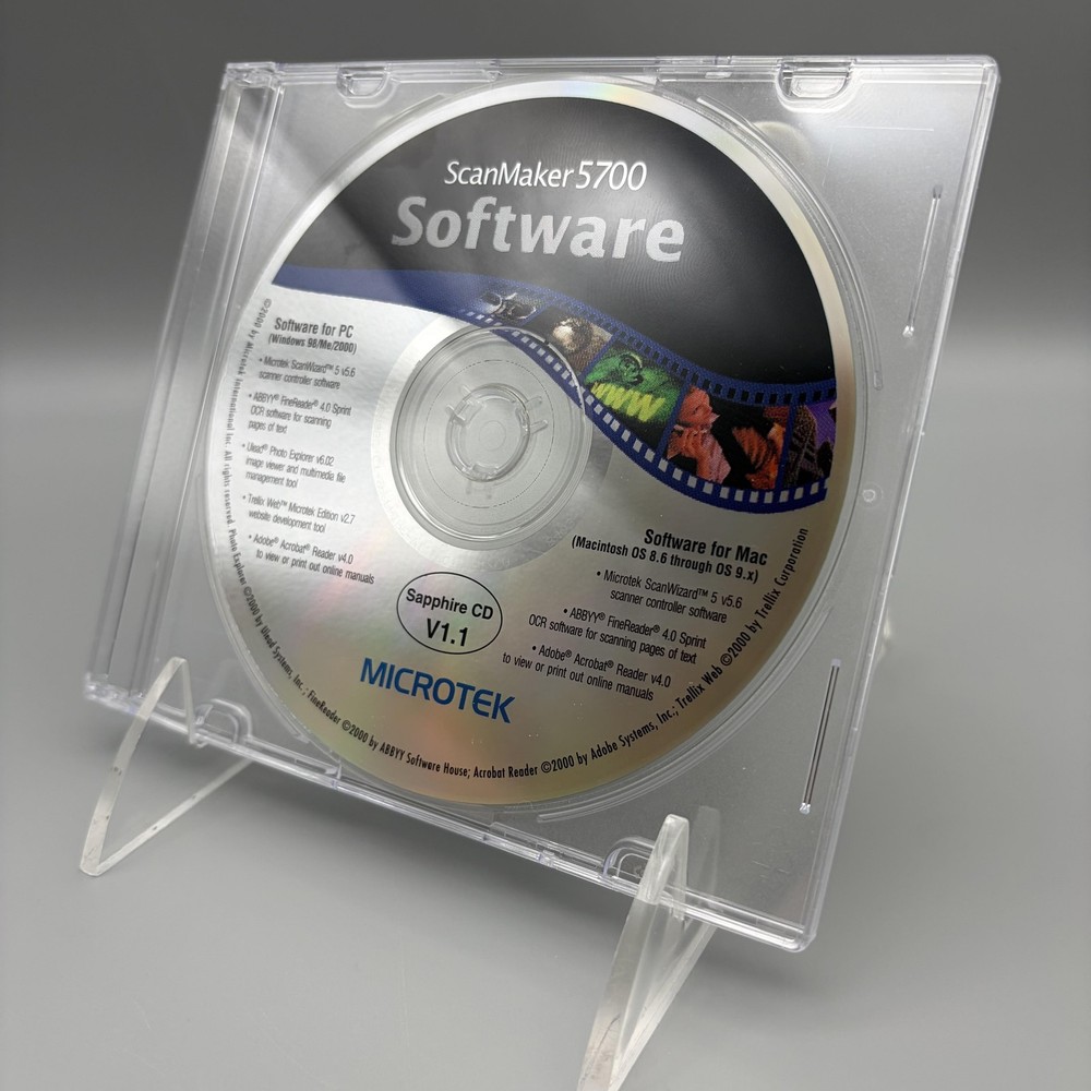 Vintage 2000 Microtek ScanMaker 5700 Software CD Sapphire V1.1 Mac & Windows
