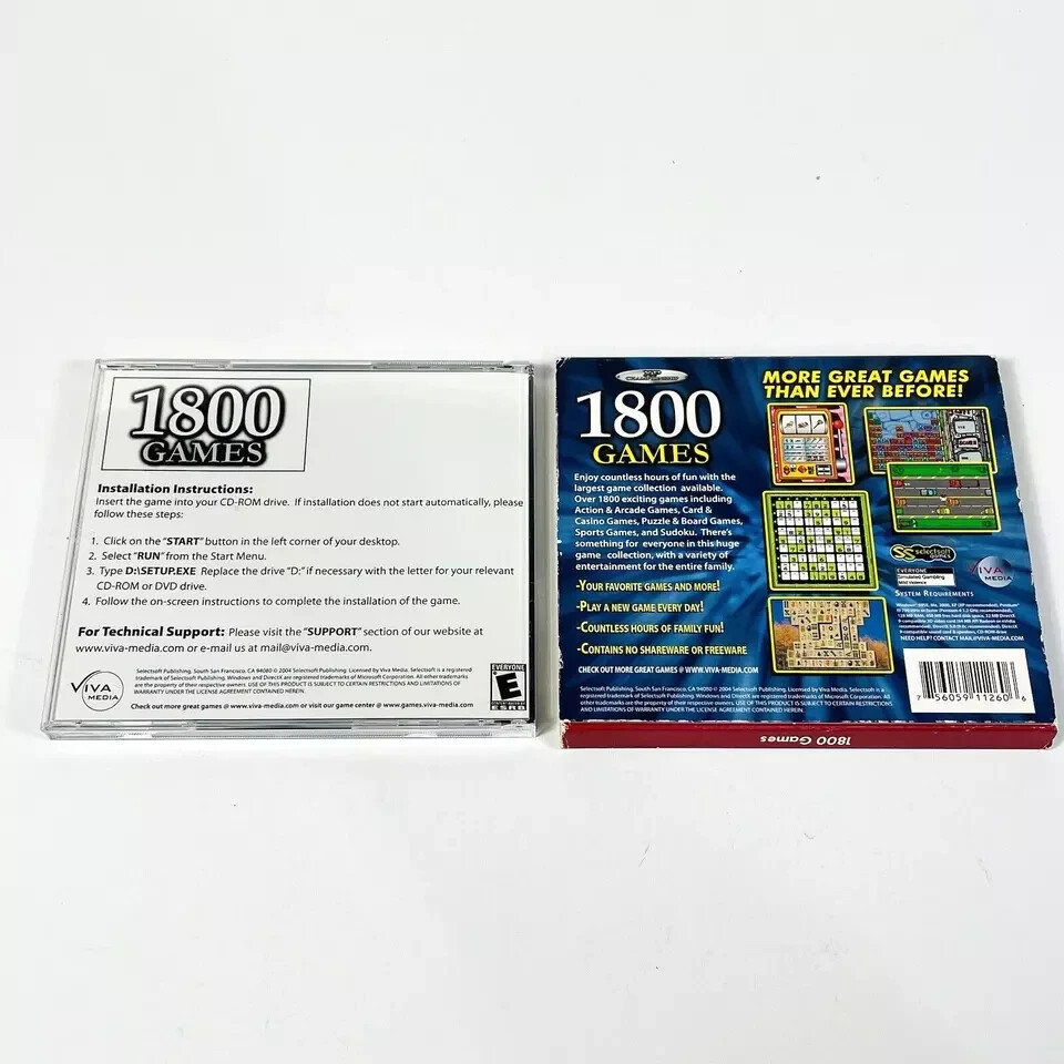 XP Championship 1800 Games PC CD-ROM Software Video Game