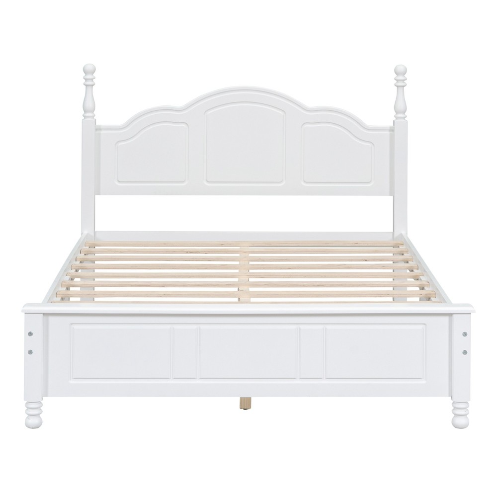 3-Piece Bedroom Set: Full Size Wood Platform Bed + 2 Nightstands