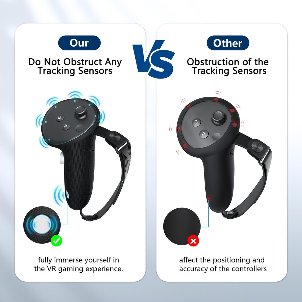 Upgraded Controller Grips Cover Compatible with Meta/Oculus Quest 3S/Quest 3 ...