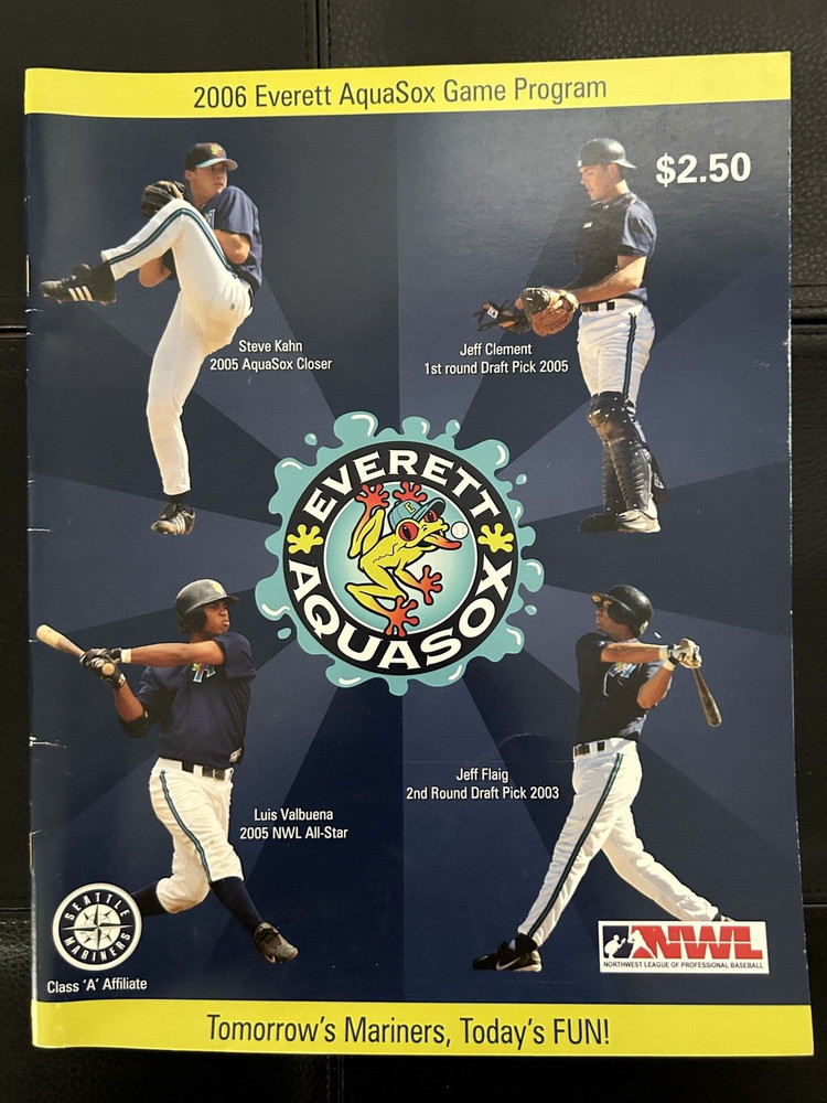 2006 Everett AquaSox Game Program Seattle Marinier's Class 'A' Affiliate  NWL