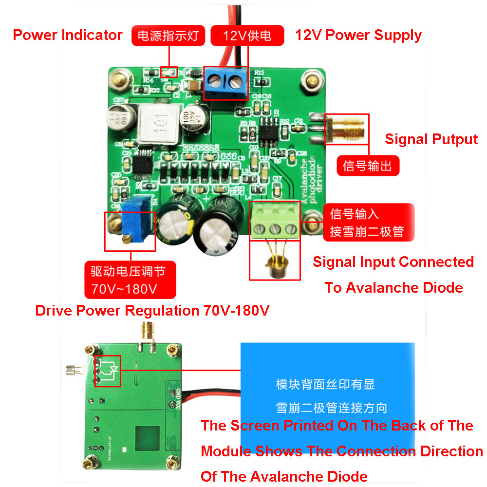 IV Conversion Amplifier APD Avalanche Photodiode DC To Voltage Receiving Module