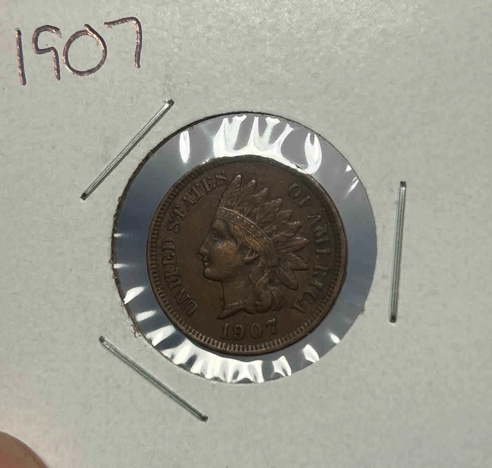 1907 Indian Head Cent Coin Extremely Fine