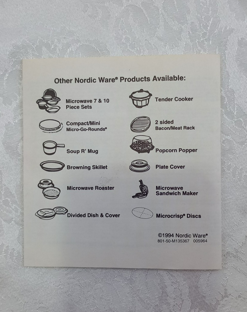Nordic Ware Micro Go Round Plus 9.5" Microwave Turntable Tested and Works!