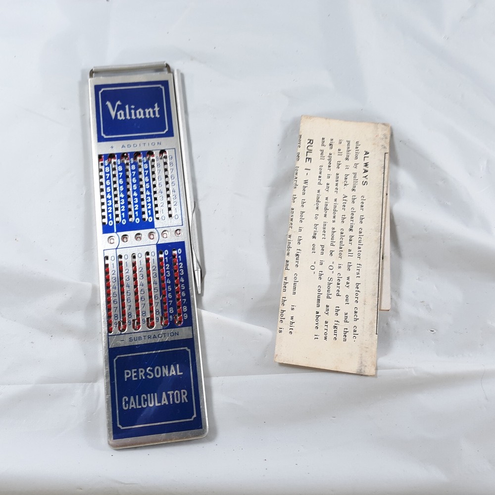 Valiant Personal Calculator 1950’s Vintage