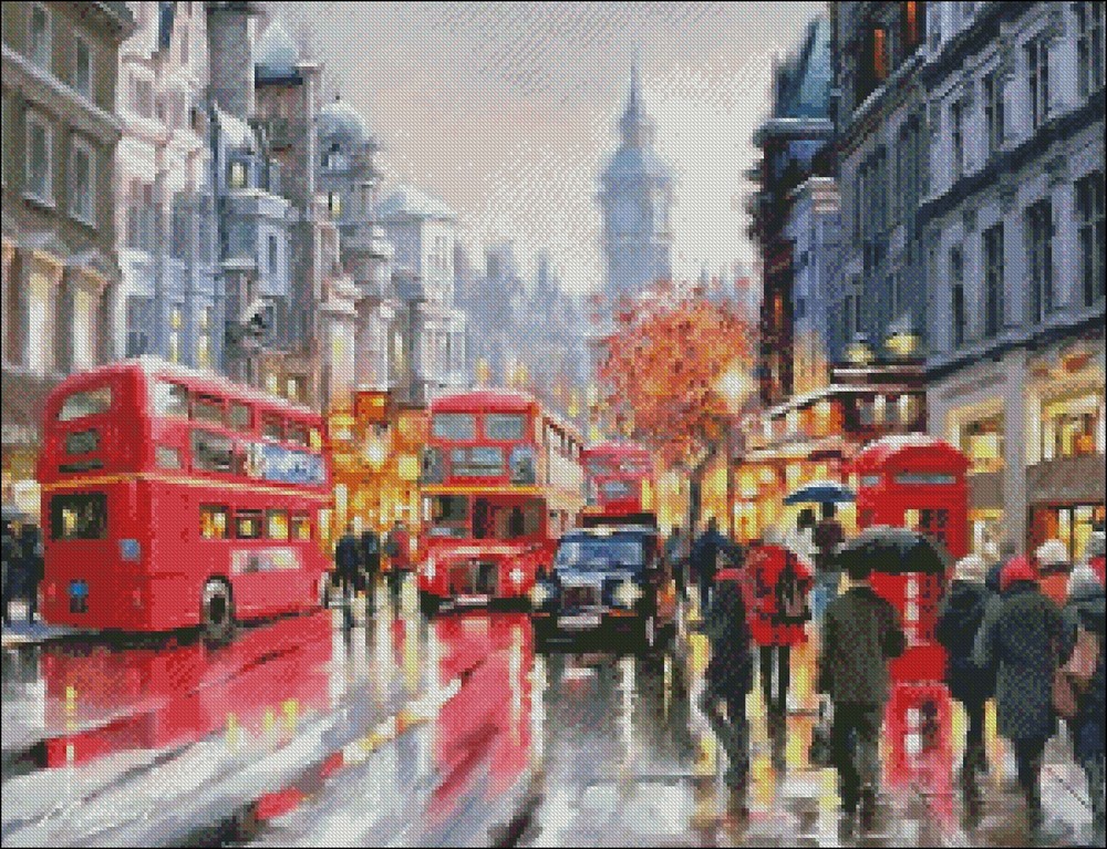 Whitehall in Snow - Chart Counted Cross Stitch Patterns Needlework DIY DMC