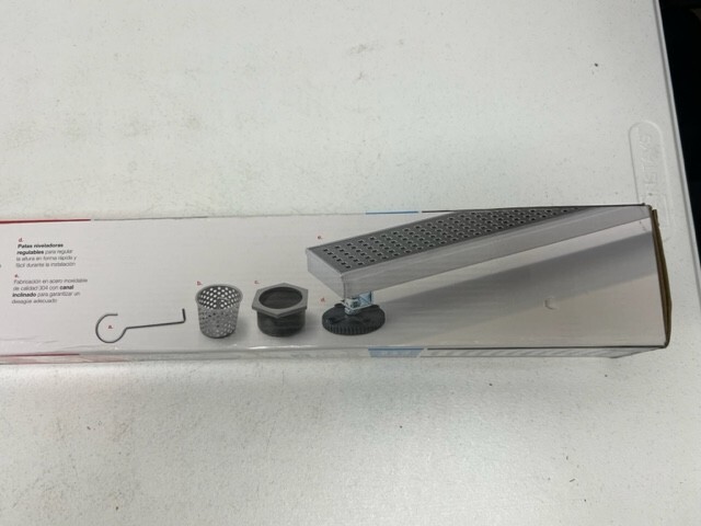 Designline 32 in. Stainless Steel Linear Shower Drain Square Grate