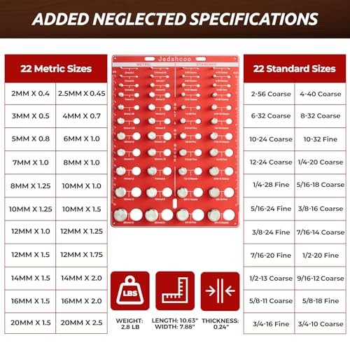 Thread Checker with Optimised Spacing, 44 Nut and Bolt Thread Checker, Bolt