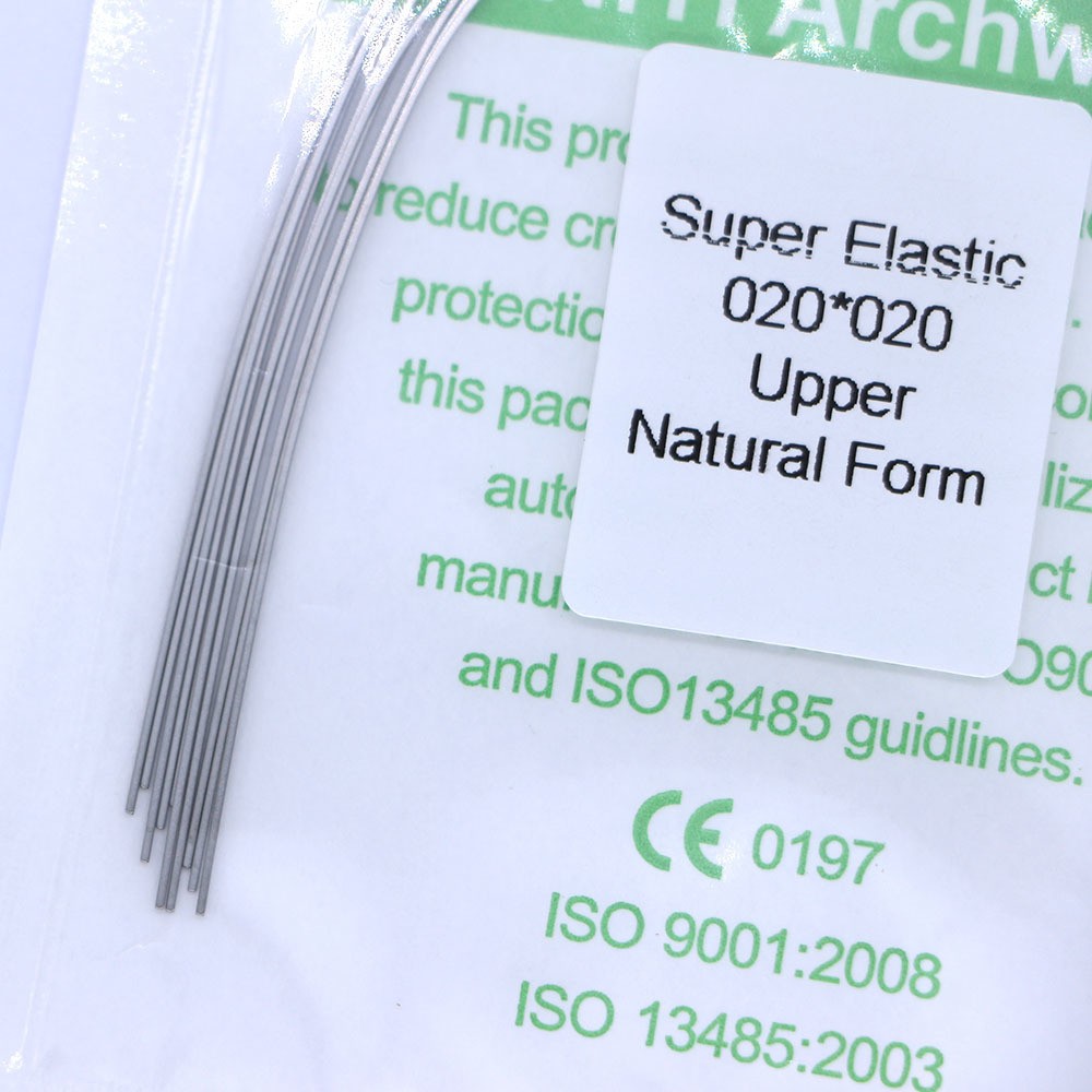 100×Dental Orthodontic Super Elastic Niti Rectangular Arch Wire Natural 20×20U