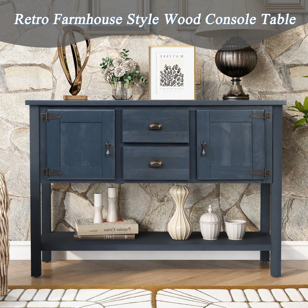 46'' Solid Wood Sideboard Console Table Storage Cabinets for Living Room Kitchen