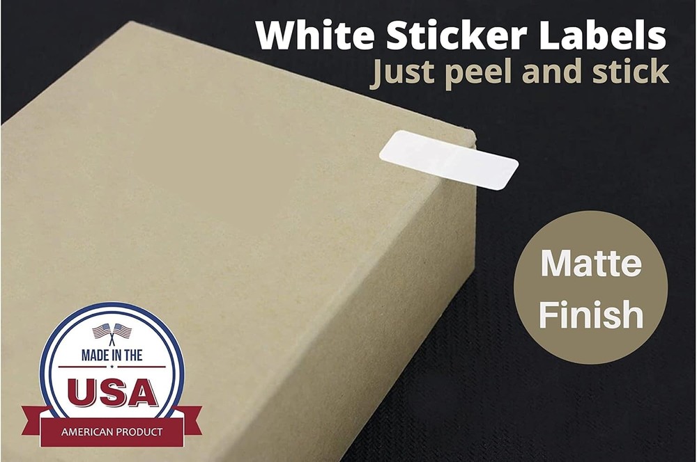 1660 Rectangular Paper Labels 1" x 0.375 Adhesive for Organization Coding Sti...