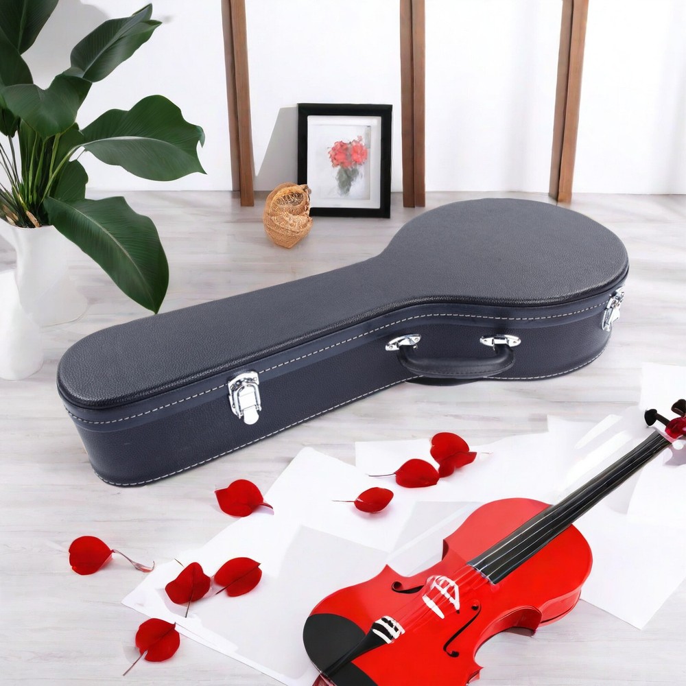 A-Style Black Mandolin Hard Shell Case With Microgroove, Mandoline Hard Case