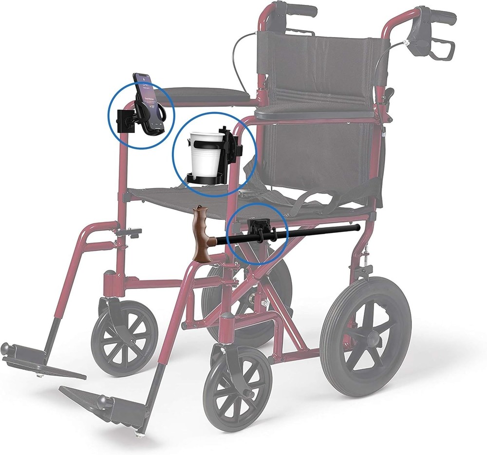 Versatile Mobility Accessory Pack - Phone, Hook, & Cup Holder for Freedom