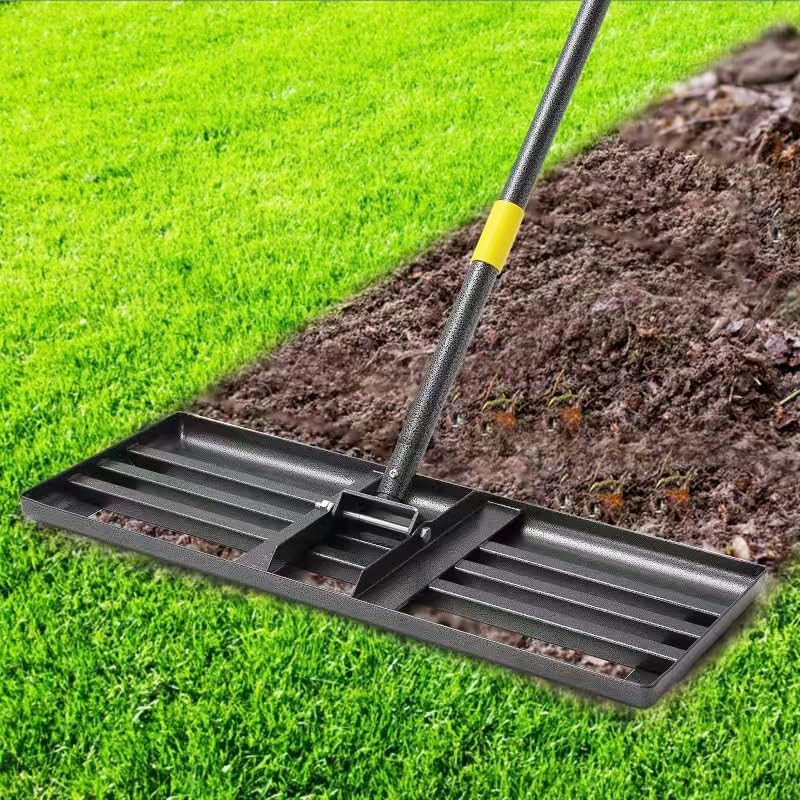 Lawn Leveling Rake, 30"X10" Levelawn Tool, 6FT Adjustable Handle Leveling Tool H
