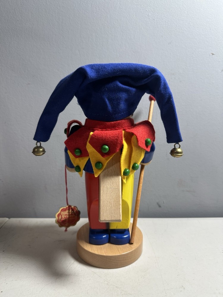 Steinbach Nutcracker Chubby Jester Red Blue & Yellow Handmade in Germany
