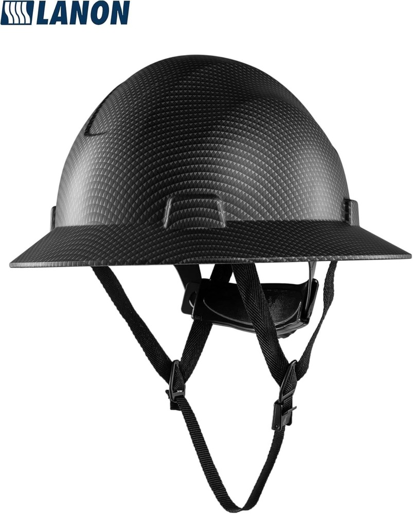 LANON Full Brim Hard Hat, OSHA Construction Work Approved, Grey Dots Design,...