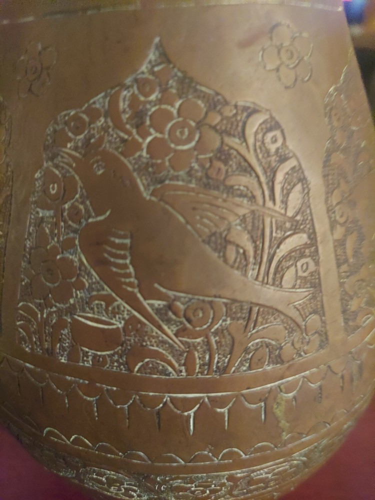 Vintage Antique Middle Eastern Copper Water Pitcher