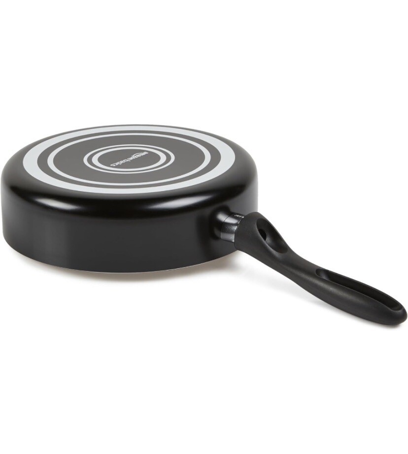 Amazon Basics 11-Piece Pots and Pans Ceramic Cookware Nonstick Set - Black/Cream
