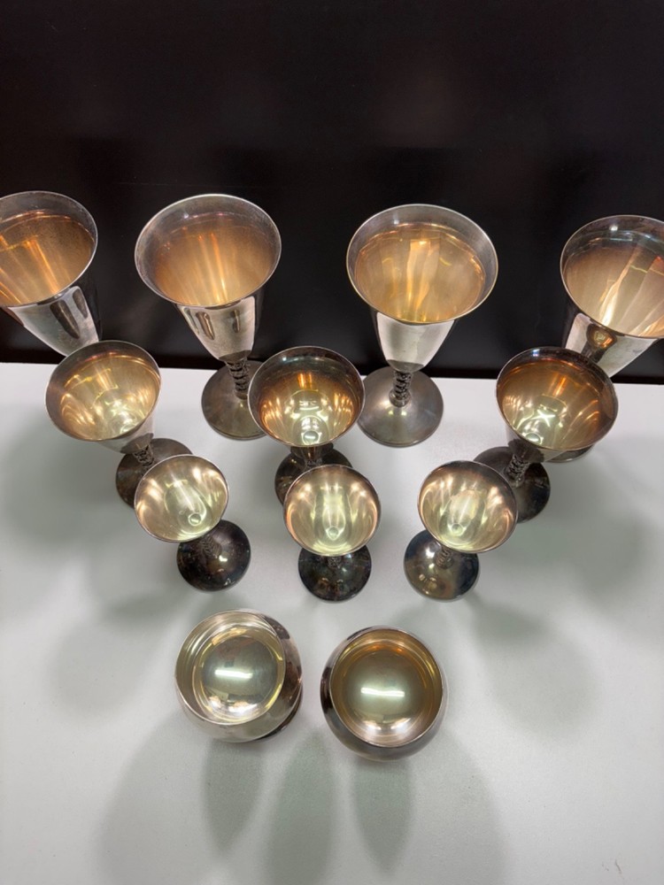 12 Misc Goblets "Valero" Silver Plated Made in Spain