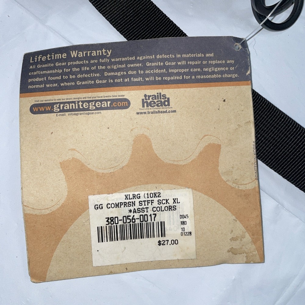 Granite Gear Rock Solid Compression Stuff Sack Red Size XL RG NWT