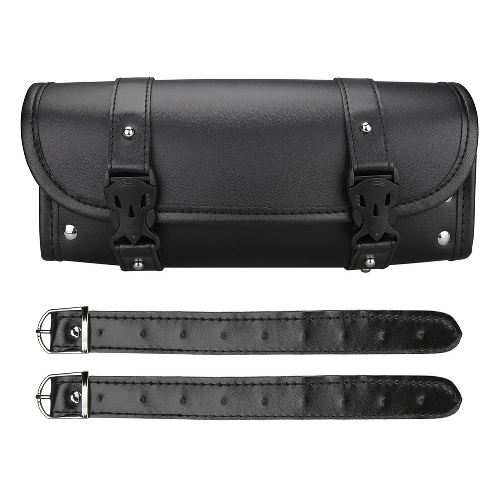 Motorcycle Front Fork Tool Bag Pouch Storage Luggage SaddleBag Leather Handlebag