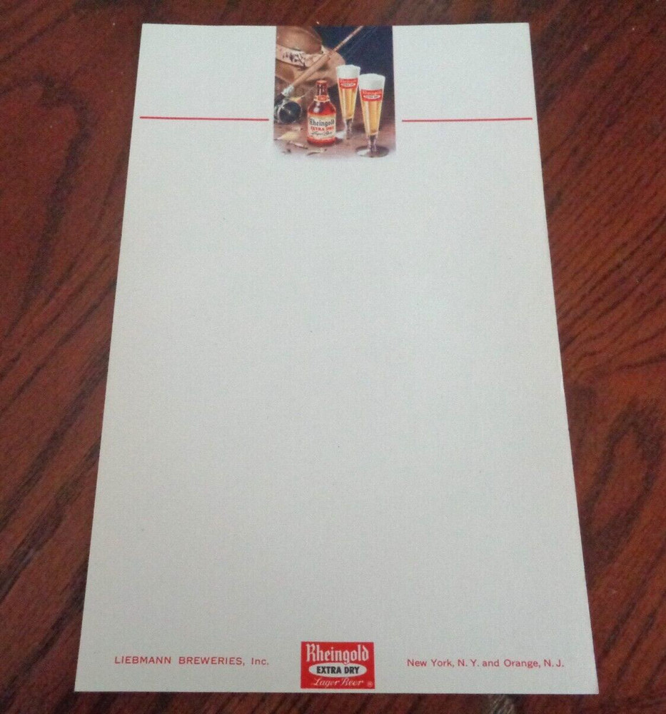 Rheingold Beer Menu Sheet Breweries NY and NJ
