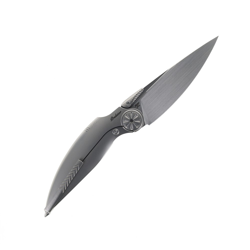 Rike Knife Predator Folding Knife Titanium Handle M390 Plain Edge