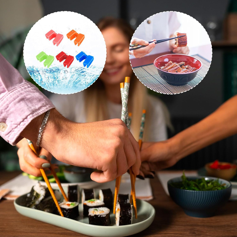 Reusable Chopsticks Helpers, 5 Pcs Training Chopsticks Hinges Connector Trainin