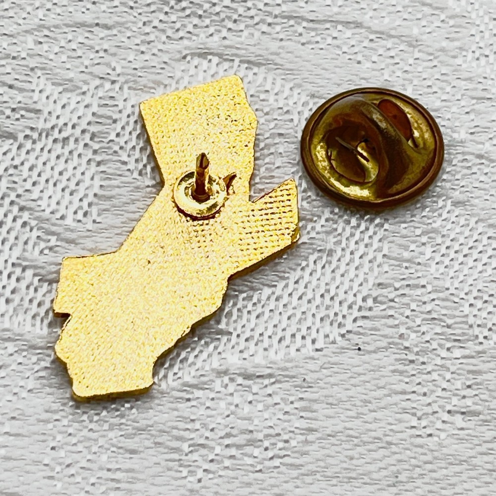 California State Shaped Blue Enamel Lapel Button Pin