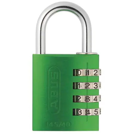 Abus 145/40 Green Combination Padlock, Side, Black/Silver