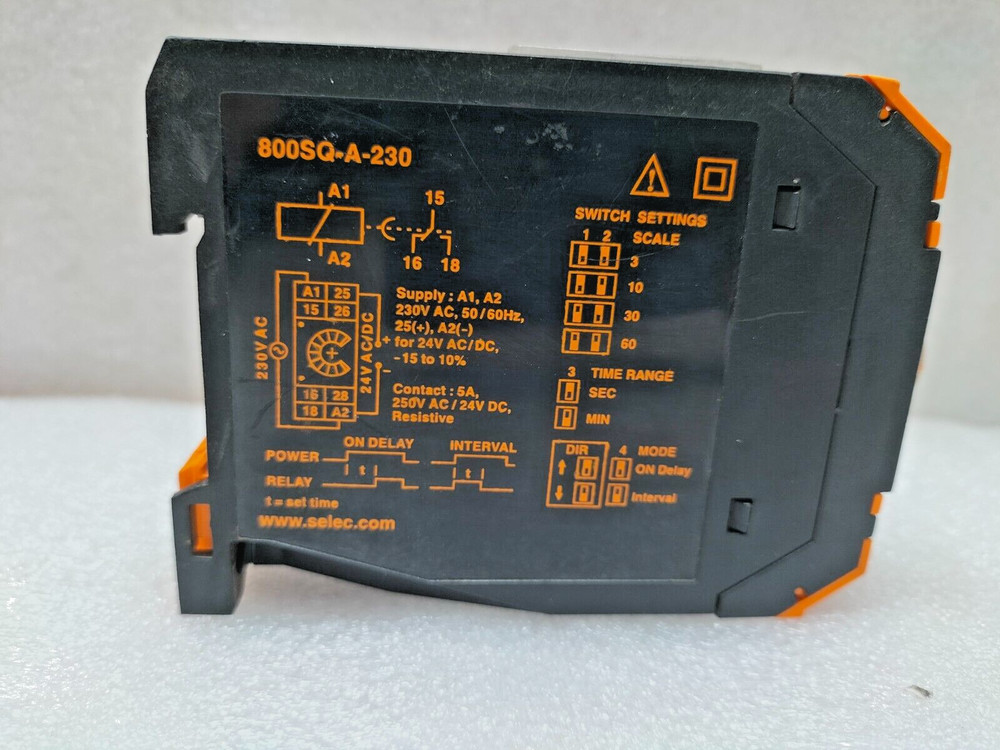 SELEC 800SQ-A-230 DIN RAIL TIMER