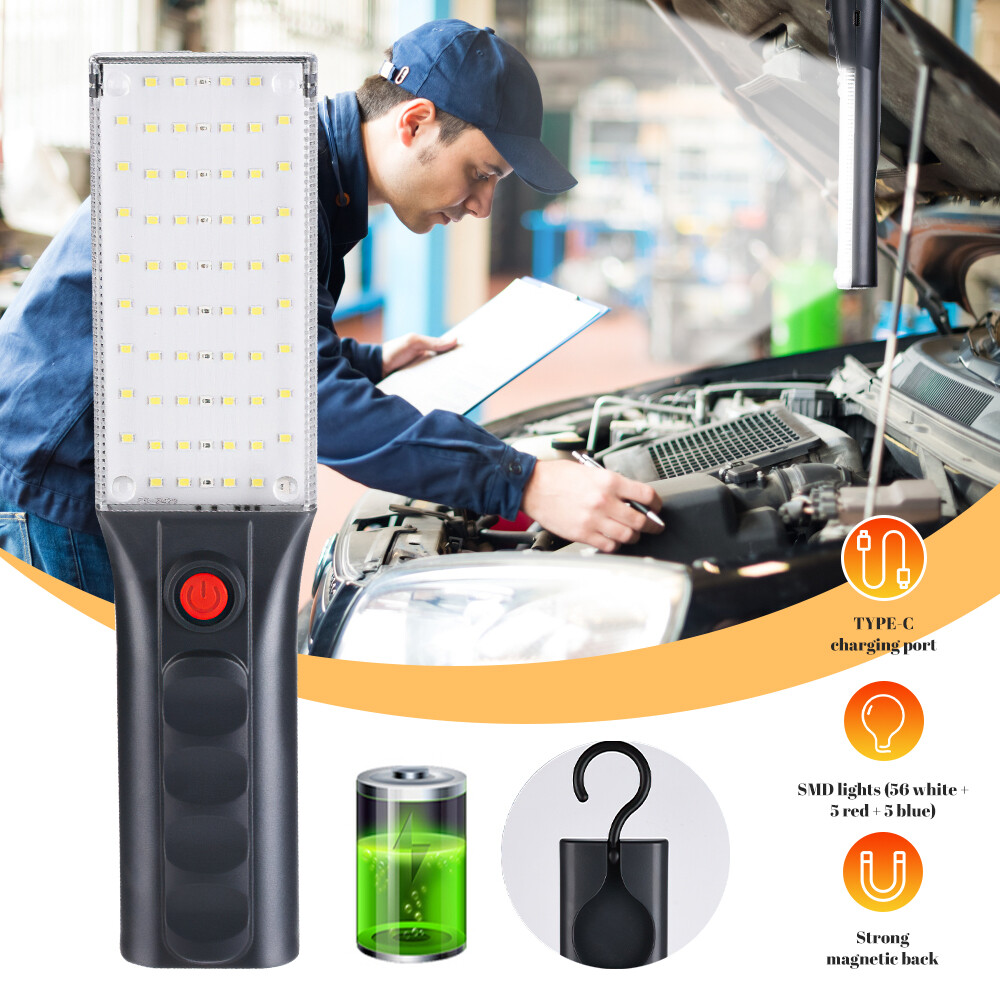 Magnetic Flashlight LED Rechargeable Work Light Multi FlashLight With Hook