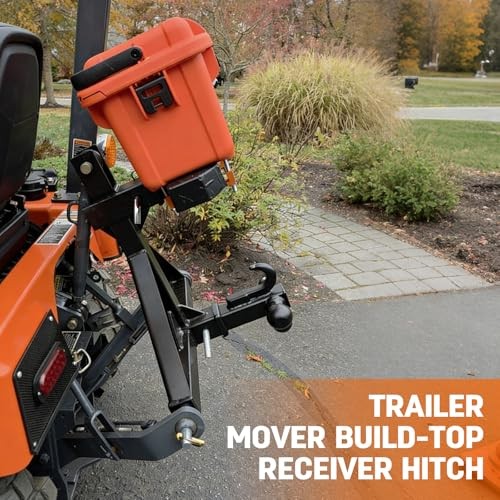 3 Point Hitch Receiver with Dual 2” Receiver–Include Ball Adapter & Hook, Black
